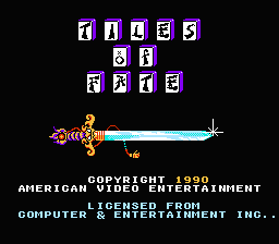 Tiles of Fate (Homebrew) — Title screen